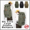 80L Large Capacity Backpack & nbsp; Hiking Bag Military Waterproof Vintage Khaki Forest Green