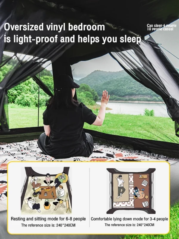 Automatic Tent 5-8 People 2 Doors with canopy