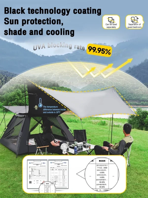 Automatic Tent 5-8 People 2 Doors with canopy