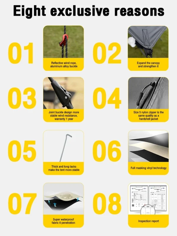 Automatic Tent 5-8 People 2 Doors with canopy