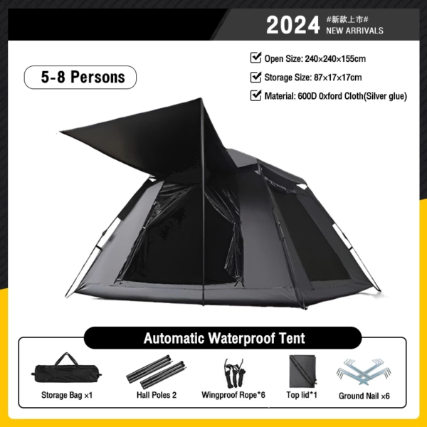 Automatic Tent 5-8 People 2 Doors with canopy