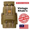 80L Large Capacity Backpack & nbsp; Hiking Bag Military Waterproof Vintage Khaki
