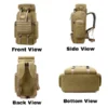 80L Large Capacity Backpack & nbsp; Hiking Bag Military Waterproof Vintage Khaki Forest Green