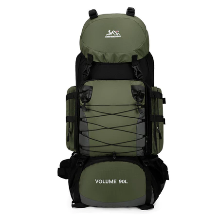 90L Waterproof Hiking Camping Backpack Trekking Bag Rucksack Large Dark Green