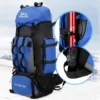 90L Waterproof Hiking Camping Backpack Trekking Bag Rucksack Large Dark Blue