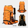 60L Large Capacity Waterproof Hiking Camping Backpack Orange