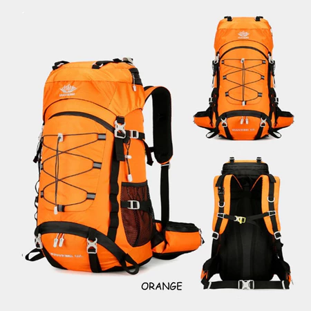 60L Large Capacity Waterproof Hiking Camping Backpack Orange
