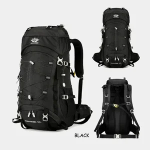 60L Large Capacity Waterproof Hiking Camping Backpack Black