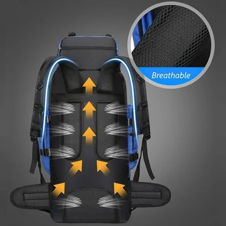 90L Waterproof Hiking Camping Backpack Trekking Bag Rucksack Large Dark Blue